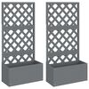 vidaXL Jardiniere cu spalier, 2 buc., gri, 65x33x135 cm, WPC