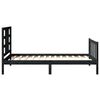 vidaXL Cadru de pat cu tăblie, negru, 100x200 cm, lemn masiv