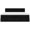 vidaXL Pat otoman cu saltea și LED-uri, negru, 180x200cm, textil