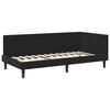 vidaXL Cadru de pat colțar cu saltea cu headboard 2 pcs Negru Catifea