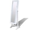 Cabinet alb pentru bijuterii cu suport, oglindă și lampă LED