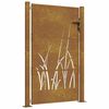 vidaXL Poartă de grădină 100x125 cm, oțel corten, design cu iarbă