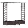 vidaXL Pat Ridicat cu Trellis și Acoperiș Maro 164 x 40 x 121 cm PP