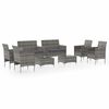 vidaXL Set mobilier de grădină cu perne, 8 piese, gri, poliratan
