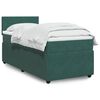 vidaXL Pat box spring cu saltea, verde &icirc;nchis, 90x200 cm, catifea