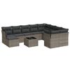 vidaXL Set canapele de grădină cu perne, 11 piese, gri, poliratan