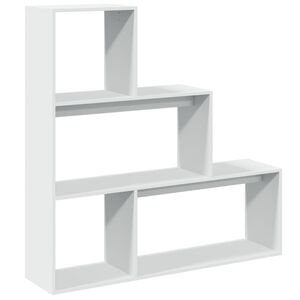 vidaXL Bibliotecă/separator cameră 3 niveluri, alb, 123x29x123 cm lemn