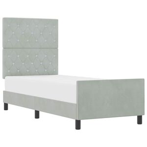 vidaXL Pat cu arcuri cu headboard Gri deschis 80 x 200 cm Catifea