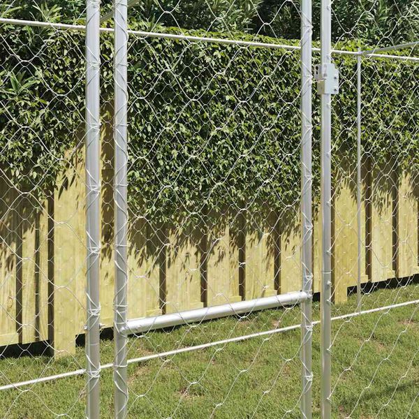vidaXL Cușcă pentru c&acirc;ine Argintiu 800 x 200 x 200 cm Oțel Galvanizat