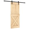 vidaXL Ușă glisantă Natural și Negru 80 x 210 cm Lemn de Pin Solid