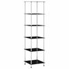vidaXL Raft cu 6 niveluri, negru, 40 x 40 x 160 cm, sticlă securizată