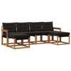 vidaXL Set de canapele de exterior cu pernă 6 pcs Natural și Negru