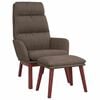 vidaXL Scaun de relaxare cu taburet, gri taupe, textil