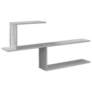 vidaXL Raft de perete Sonoma gri 122 x 18 x 60 cm Lemn prelucrat