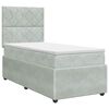 vidaXL Pat boxspring cu saltea cu headboard Gri deschis Unic Catifea