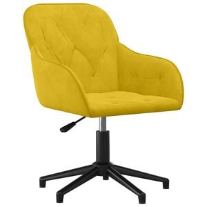 vidaXL Scaun de birou pivotant, galben, catifea