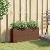 vidaXL Jardinieră de grădină cu 2 ghivece, maro, 90x20x40 cm poliratan