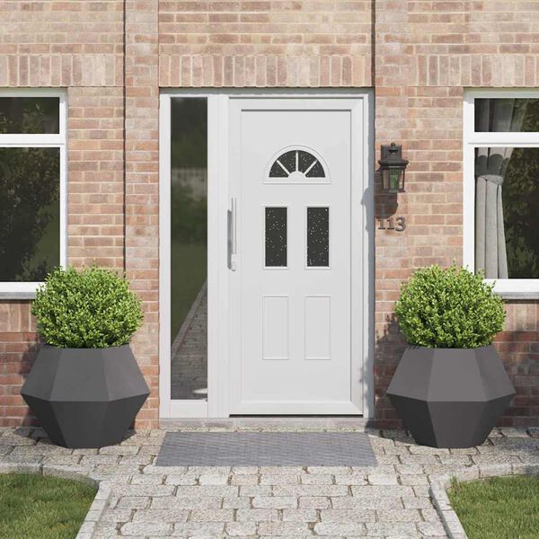 vidaXL Jardinieră 2 pcs Negru 75 x 75 x 60 cm Oțel