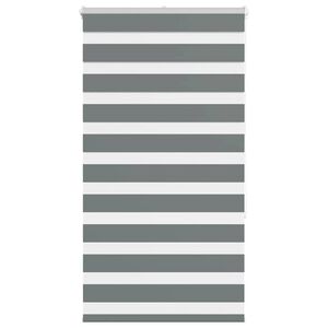vidaXL Jaluzea tip zebra gri &icirc;nchis lățime țesătură 80,9 cm poliester