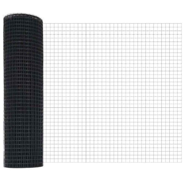 vidaXL Gard și Stâlp Gri 0,4 x 10 m Oțel