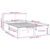 vidaXL Cadru de pat mic dublu, alb, 120x190 cm, lemn masiv