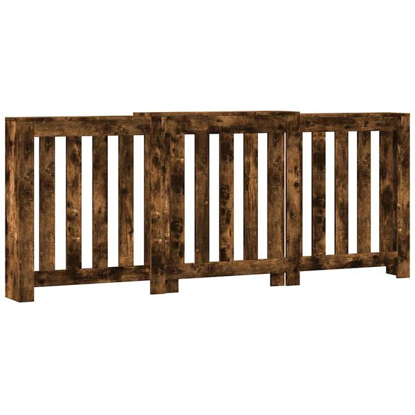 vidaXL Mască pentru calorifer stejar fumuriu 205x21,5x83,5 cm lemn