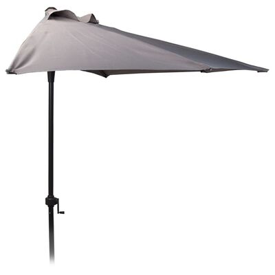 ProGarden Umbrelă de soare, gri deschis, 250 cm, semirotundă