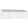 vidaXL Cușcă pentru c&acirc;ini cu acoperiș Argintiu 800 x 200 x 256 cm
