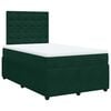 vidaXL Pat box spring cu saltea, verde &icirc;nchis, 120x190 cm, catifea