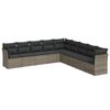 vidaXL Set canapele de grădină, 9 piese, cu perne, gri, poliratan