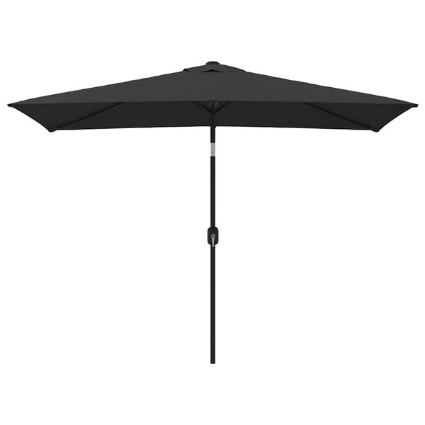 vidaXL Umbrelă de soare de exterior cu stâlp metalic, negru 300x200 cm
