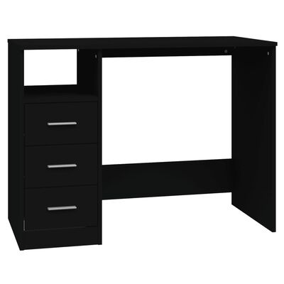vidaXL Birou cu sertare, negru, 102x50x76 cm, lemn prelucrat