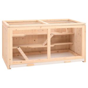 vidaXL Cușcă pentru hamsteri 104x52x54 cm, lemn masiv de brad