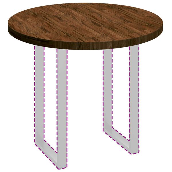 vidaXL Placă de masă Maro &icirc;nchis &Oslash; 90 x 4 cm Lemn de stejar masiv