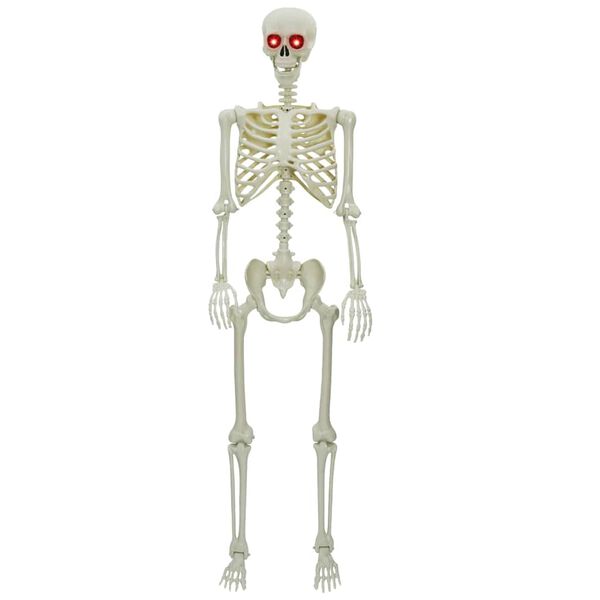 vidaXL Schelet de Halloween Alb 155 x 38.5 cm Plastic