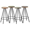 vidaXL Scaune de bar, 4 buc., lemn masiv reciclat