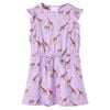vidaXL Rochie de copii, m&acirc;neci cu volane șnur talie, lila 116