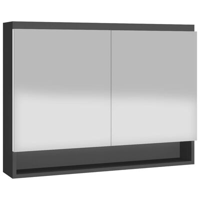 vidaXL Dulap de baie cu oglindă, antracit, 80x15x60 cm, MDF
