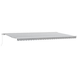 vidaXL Copertină retractabilă manual, antracit/alb, 500x300 cm