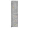 vidaXL Dulap &icirc;nalt, gri beton, 34,5x34x180 cm, lemn prelucrat