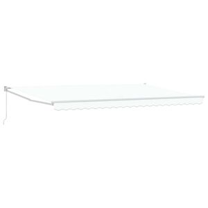 vidaXL Copertină Manual Alb 500 &times; 300 cm Poliester și metal