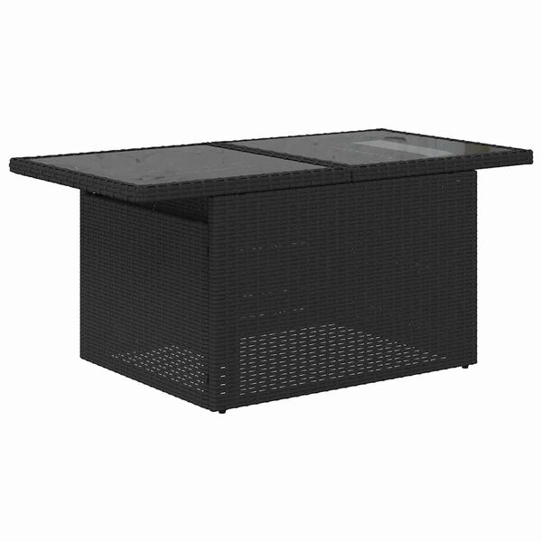 vidaXL Set de canapele pentru grădină cu pernă 8 pcs Negru Rattan poli