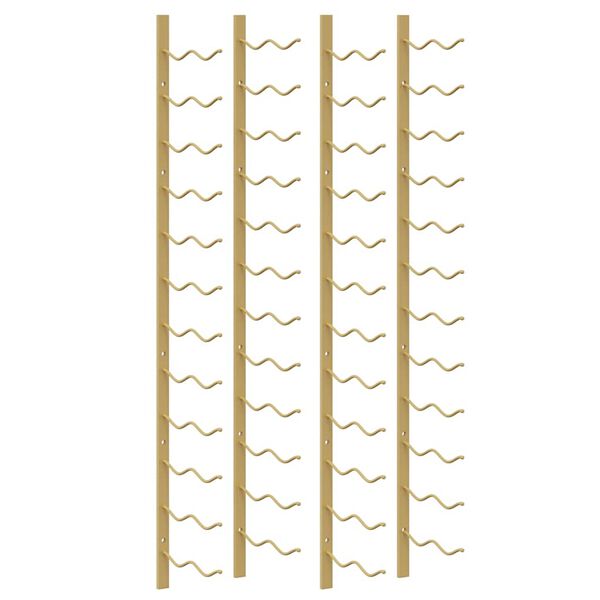 vidaXL Suport sticle de vin de perete, 24 sticle, 2 buc., auriu, fier