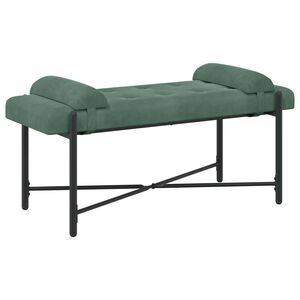 vidaXL Bancă cu butoane și perne Verde Mării 110 x 40 x 46 cm Catifea
