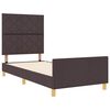 vidaXL Cadru de pat cu headboard Maro &icirc;nchis 90 x 190 cm țesătură