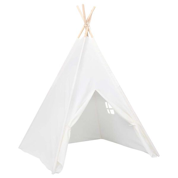 vidaXL Cort de copii teepee cu geantă piersică, alb, 120x120x150 cm,