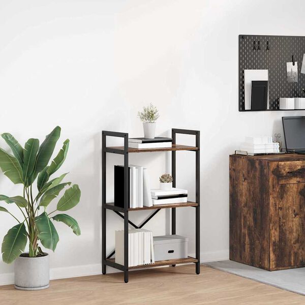 vidaXL Raft pentru cărți Stejar fumuriu 56 x 34 x 96 cm Lemn compozit