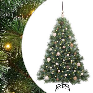 vidaXL Brad de Crăciun artificial cu 150 LED Verde 150 cm PE și PVC