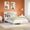 vidaXL Pat cu bibliotecă fără saltea, alb, 140x190 cm, lemn masiv pin