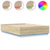 vidaXL Cadru de pat cu LED stejar sonoma 140x200 cm lemn prelucrat